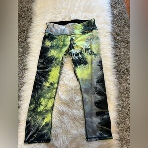 Green & black Tie dye leggings